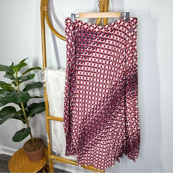 Anthropologie Maeve Printed Red Maxi Skirt sz L - Picture 1 of 4